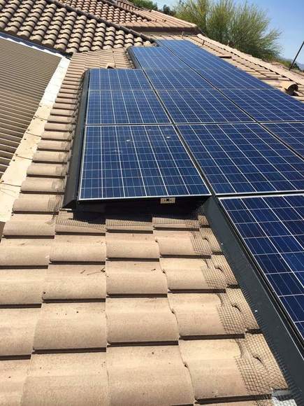 clean, quality pigeon control barriers around solar panels in goodyear az
